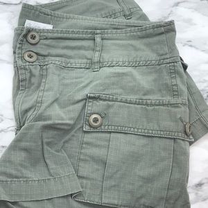 Green cargo shorts